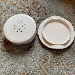 Crate & Barrel White Dome Butter/Cheese Dish